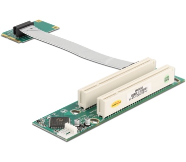 Delock 41355 Riser Card Mini PCI Express > 2 x PCI with flexible cable ...