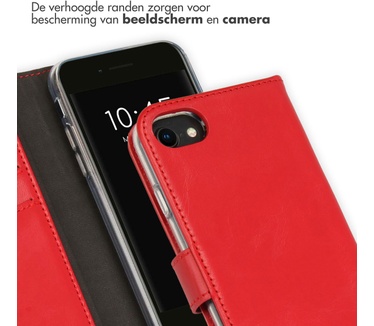 Selencia Echt Lederen Bookcase iPhone SE (2022 / 2020) / 8 / 7 / 6(s)