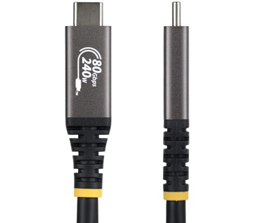Startech.com 1m USB4 Kabel, 80Gbps, USB-IF Gecertificeerde USB-C Kabel, 240W PD, 8K 120Hz/4K 240Hz, DP2.1, DP80, Thunderbolt 4 Compatibel, USB Type-C Kabel