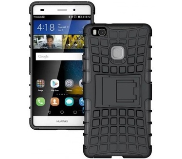 qMust Huawei P9 Lite Rugged Hybrid Case - Dual Protection - Black