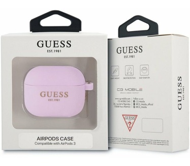 Guess Charms Silicone Case voor Apple Airpods 3 - Paars Paars