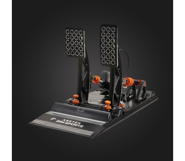 Asetek SimSports Invicta Sim Racing Pedals, Brake/Throttle Aluminium, Antraciet, RGB, Zwart
