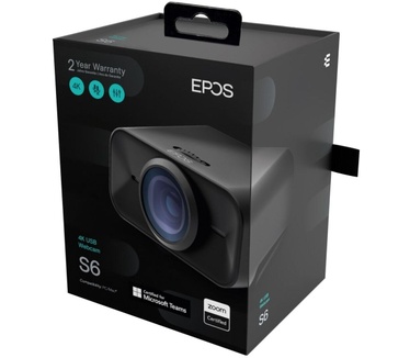 EPOS EPOS S6 Webcam | 4k-webcam met microfoon voor desktop | Webcam voor computer met ruisonderdrukkende microfoons en lichtadaptieve opname | Webcam 4k voor gamen of streamen