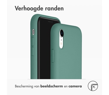 Accezz Liquid Silicone Backcover iPhone Xr - Donkergroen (iPhone Xr) Groen