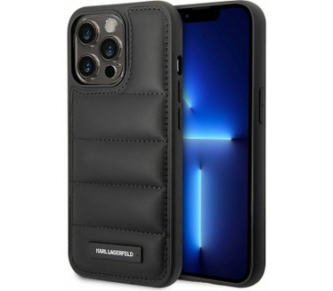 Karl Lagerfeld Quilted Puffy Back Case iPhone 14 Pro Max - Zwart Zwart