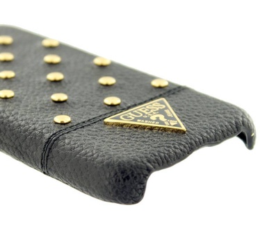Guess Apple iPhone 5C Originele Studded Collection Hardcase met Gouden Studs hoesje - zwart Zwart
