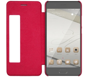 Nillkin Qin S-View Slim Book Case voor Huawei P10 Plus - Rood Rood