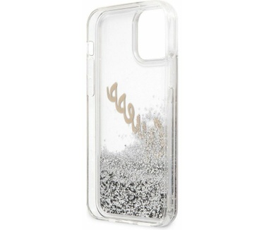 Guess Vintage Liquid Glitter Case iPhone 12 Pro Max (6.7") Zilver Zilver