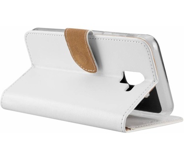 Luxe Lederen Bookcase hoesje voor de Samsung Galaxy J6 2018 - Wit (Samsung Galaxy J6 2018) Wit