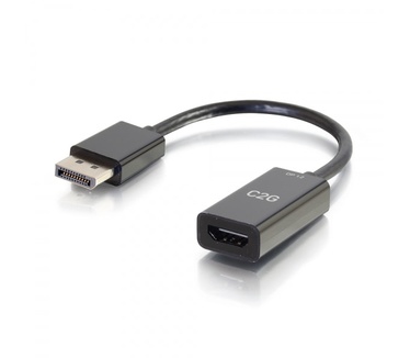 CablesToGo 8in DisplayPort[TM] Mannelijk naar HDMI[R] Vrouwelijke Passieve Adapteromvormer - 4K 30Hz