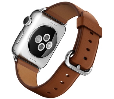 Apple Watch (klassieke gesp, 38mm) Zilver (Bruin)