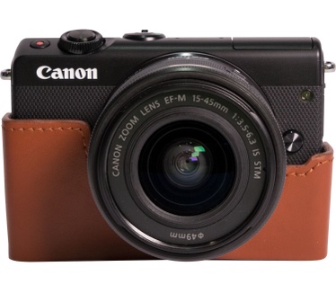 Canon EOS M100 Grijs + EF-M 15-45mm IS STM Zilver + Beschermhoes + irista 50 GB Zwart