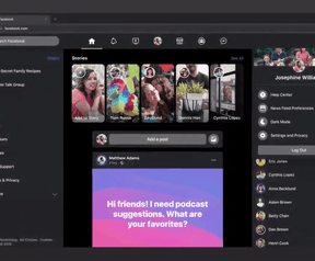 Facebook in donkere modus, januari 2020