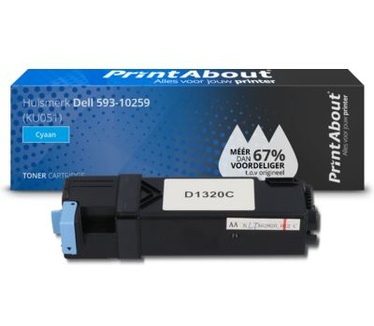 PrintAbout Huismerk Dell 593-10259 (KU051) Toner Cyaan