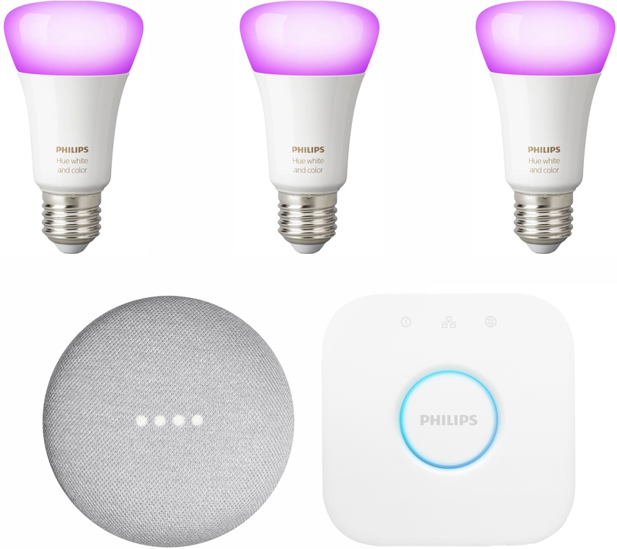 Philips Hue Starterspakket Inclusief Google Nest Mini White and