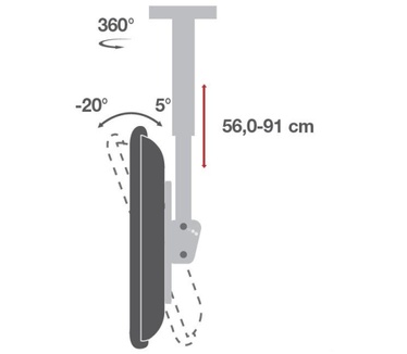 Techly Telescopic Universal Ceiling Support for 2 TV LED LCD 32-55" ICA-CPLB 944D