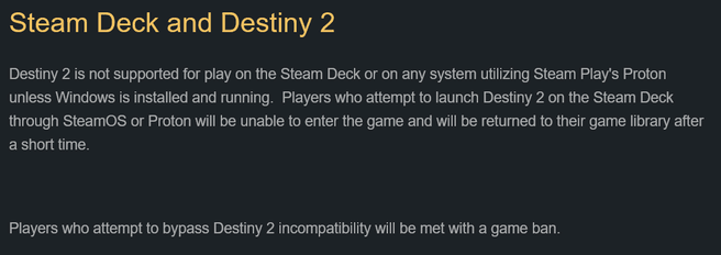Destiny 2 Steam Deck