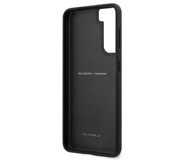 Ferrari Leather Nylon Stripe Case Samsung Galaxy S21 Plus - Zwart Zwart