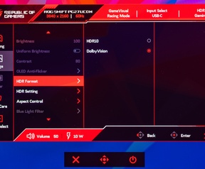 ASUS ROG Strix XG27UCDMG en ROG Swift OLED PG27UCDM - Osd