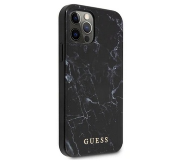 Guess Marble Hard Case voor Apple iPhone 12/12 Pro (6.1") Zwart