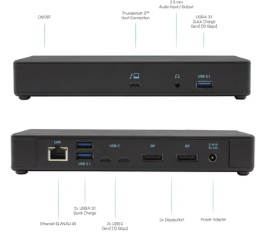 iTEC Thunderbolt3/USB-C Dual DisplayPort 4K Docking Station + Power Delivery 85W
