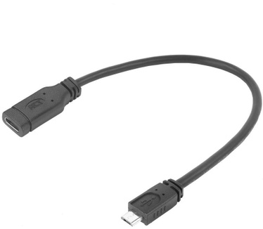 ACT USB Type-C female naar USB micro B 2.0 male adapterkabel 0,2m