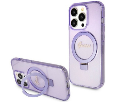 Guess Ring MagSafe Back Case - Apple iPhone 15 Pro (6.1") - Paars Paars