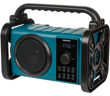 Medion DAB+ LIFE P66220 Bouwradio, Bluetooth 5.0, PLL/FM, Spatwaterdicht IP44, Robuuste behuizing, LED werklamp, 50 Watt