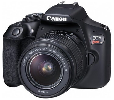 Canon EOS Rebel T6 + EF-S 18-55mm f/3.5-5.6 IS II + EF 75-300mm f/4-5.6 III USM Zwart