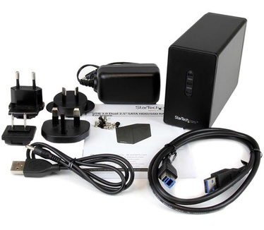 Startech.com 2-bay 2,5 inch harde-schijfbehuizing - USB 3.0 naar SATA III 6 Gbps met RAID Zwart