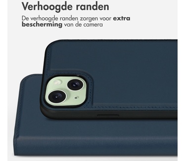 Accezz Premium Leather 2 in 1 Wallet Bookcase iPhone 15 Plus - Donkerblauw