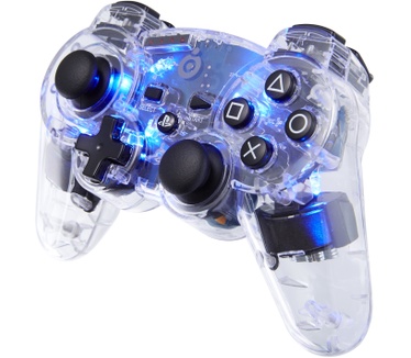 Bigben Interactive Officieel gelicenseerde draadloze PS3 controller - transparant met blauwe/rode/groene LED verlichting
