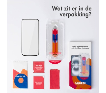 Accezz glas screenprotector met anti-dust applicator