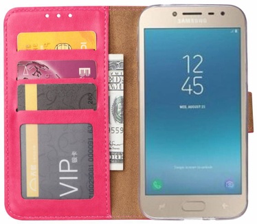 Luxe Lederen Bookcase hoesje voor de Samsung Galaxy Grand Prime Pro 2018 - Roze (Samsung Galaxy Grand Prime Pro 2018) Roze