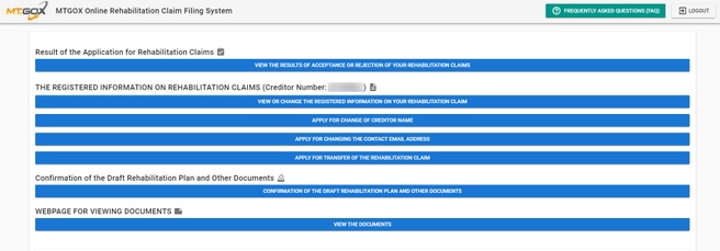 Claim op site Mt Gox, september 2022
