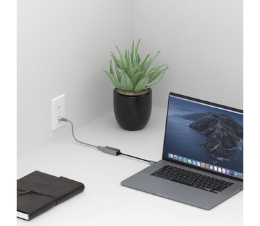 Marmitek USB-C naar Ethernet adapter 08373 Zilver, Zwart