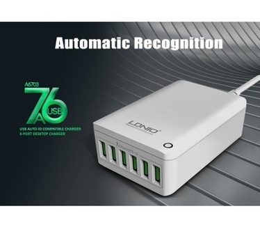 LDNIO Oplader A6703 - 6 USB Poorten - 7A - White