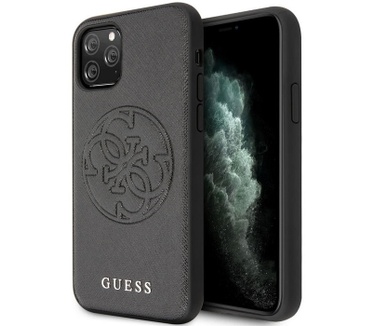 Guess Saffiano Hard Case - Apple iPhone 11 Pro Max (6.5") - Zwart  Zwart