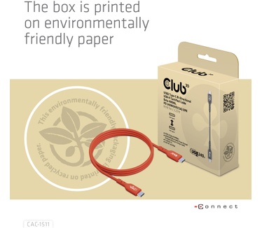 Club 3D USB2 Type-C Bi-Directional USB-IF Certified Cable Data 480Mb, PD 240W(48V/5A) EPR M/M 1m / 3.23 ft