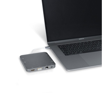 eStuff USB-C Docking Hub Grey