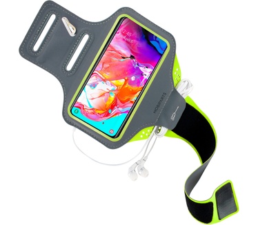 Mobiparts Comfort Fit Sport Armband Samsung Galaxy A70 (2019) Neon Green