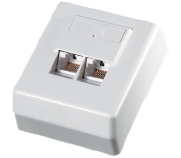 Value Cat.6 Surface Mount Wall Jack, unshielded white