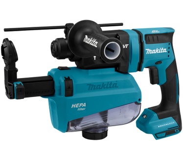 Makita DHR182ZWJU 18V Combihamer Body met Stofafzuiging en AWS Zender