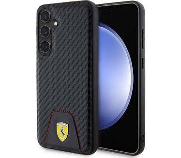 Ferrari Carbon Back Case - Samsung Galaxy S24 (S921) - Zwart Zwart