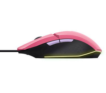 Trust Trust Gaming GXT 109P Felox Gaming Muis met 6 Programmeerbare Knoppen, Ledverlichting, Geïntegreerde Software, 200-6400 DPI, 150 cm USB Kabel, Wired Gaming Mouse voor PC/Laptop - Roze