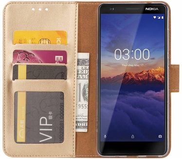 Luxe Lederen Bookcase hoesje voor de Nokia 5.1 - Goud (Nokia 5.1) Goud