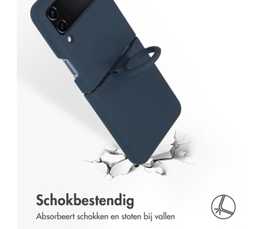 Accezz Liquid Silicone Backcover Samsung Galaxy Z Flip 4 - Donkerblauw