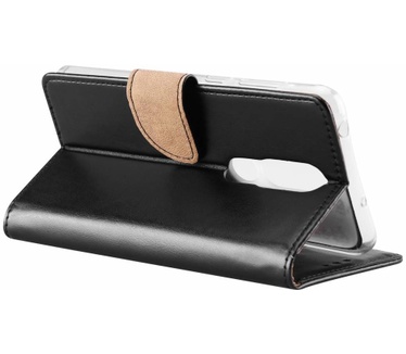 Luxe Lederen Bookcase hoesje voor de Nokia 6.1 Plus - Zwart (Nokia 6.1 Plus) Zwart