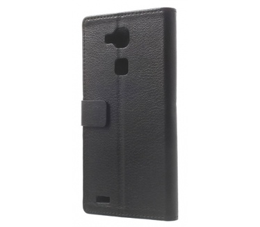 Kees Lederlook Portemonnee Hoesje Ascend Mate 7 - Zwart