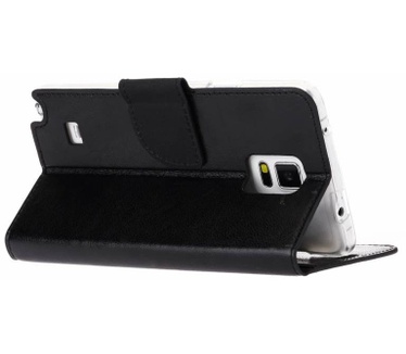 Luxe Lederen Bookcase hoesje voor de Samsung Galaxy Note 4 - Zwart (Galaxy Note 4) Zwart